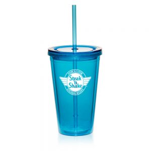 Double-Walled Acrylic Tumbler w/Lid & Straw, 16 Oz Beverage Cup, Choice of  Color