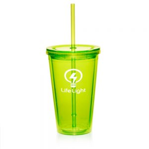 DW5161 16oz Double Wall Acrylic Tumbler with Straw - Kool Pak